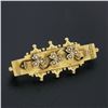 Image 2 : S. Bros Antique Victorian 15K Yellow Gold 3 Clover w/ Seed Pearl Bar Brooch Pin