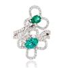 Image 1 : 1.28 ctw Emerald and 0.80 ctw Diamond 14K White Gold Ring