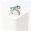 Image 3 : 1.28 ctw Emerald and 0.80 ctw Diamond 14K White Gold Ring