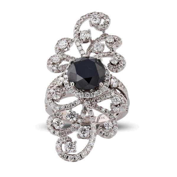 3.16 ctw Black Diamond 18K White Gold Ring (5.28 ctw Diamonds)