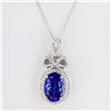 Image 3 : 6.44 ctw Tanzanite and 0.66 ctw Diamond Platinum Pendant