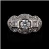 Image 1 : 0.53 ctw SI1 CLARITY CENTER Diamond Platinum Unity Ring (1.21 ctw Diamonds)