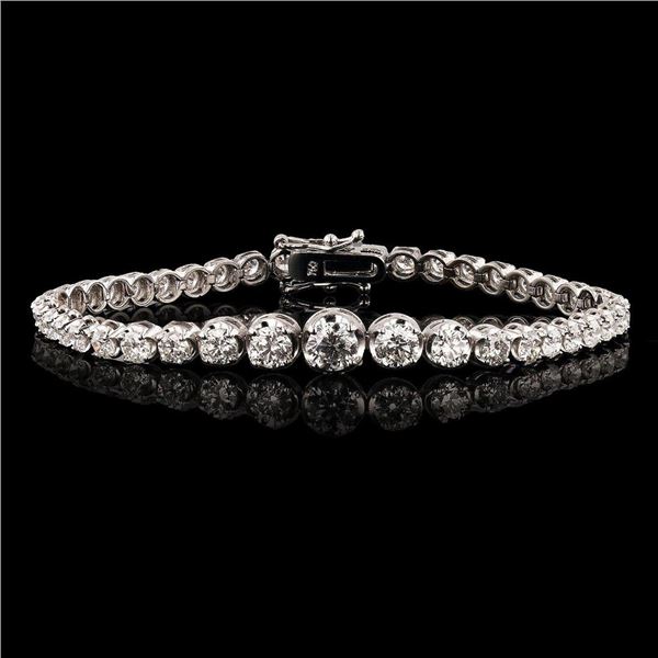 6.15 ctw Diamond 18K White Gold Tennis Bracelet