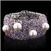 Image 1 : 12.0mm to 14.0mm South Sea Pearl with 47.26 ctw Multi-Colored Sapphire and 4.00