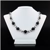 Image 1 : 98.83 ctw Blue Sapphire and 6.52 ctw Diamond 18K White Gold Necklace