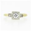 Image 3 : Vintage 14k Two Tone Gold 0.68 ctw Old European Diamond Solitaire Engagement Rin
