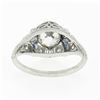 Image 8 : Antique Platinum 1.08 ctw GIA European Diamond Solitaire Sapphire Engagement Rin