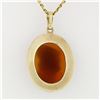 Image 5 : Antique 14K Gold Carved Carnelian Cameo Hand Engraved Frame Pendant 20" Necklace