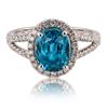 Image 1 : 6.12 ctw Blue Zircon and 0.43 ctw Diamond 14K White Gold Ring