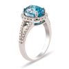 Image 2 : 6.12 ctw Blue Zircon and 0.43 ctw Diamond 14K White Gold Ring