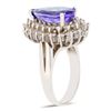 Image 3 : 3.49 ctw Tanzanite and 1.35 ctw Diamond 14K White Gold Ring
