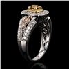 Image 3 : 0.44 ctw CENTER VS1 CLARITY Fancy Deep Yellow Diamond 14K White Gold Ring (1.11