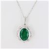 Image 3 : 11.37 ctw Emerald and 0.83 ctw Diamond 18K White Gold Pendant