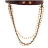 Image 8 : Chanel Dark Brown Gold Leather Pearl Belt