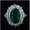 Image 1 : 5.62 ctw Emerald and 1.77 ctw Diamond 18K Yellow Gold Ring