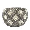 Image 1 : 0.98 ctw Diamond Silver and Gold Ring