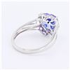 Image 3 : 2.40 ctw Tanzanite and 0.30 ctw Diamond 18K White Gold Ring