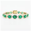 Image 1 : 14.49 ctw Emerald and 2.61 ctw Diamond 14K Yellow Gold Bracelet