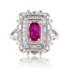 Image 1 : 1.03 ctw UNHEATED Ruby and 0.50 ctw Diamond Platinum Ring (GIA CERTIFIED)