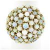 Image 1 : Vintage 14k Gold Bead Cabochon Prong Australian Opal Domed Bombe Statement Ring