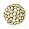 Image 4 : Vintage 14k Gold Bead Cabochon Prong Australian Opal Domed Bombe Statement Ring