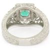Image 5 : Platinum 1.04 ctw Radiant Emerald & Diamond Milgrain Filigree Etched Cocktail Ri