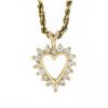 Image 2 : 14K Yellow Gold 0.30 ctw Round Diamond Open Heart Pendant w/ Rope Chain Necklace