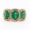 Image 1 : 2.60 ctw Emerald and 0.58 ctw Diamond 14K Yellow Gold Ring
