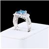 Image 3 : 1.61 ctw Aquamarine and 1.15 ctw Diamond 14K White Gold Ring