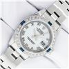 Image 2 : Rolex Ladies Quickset White Roman Diamond & Sapphire Datejust Wristwatch