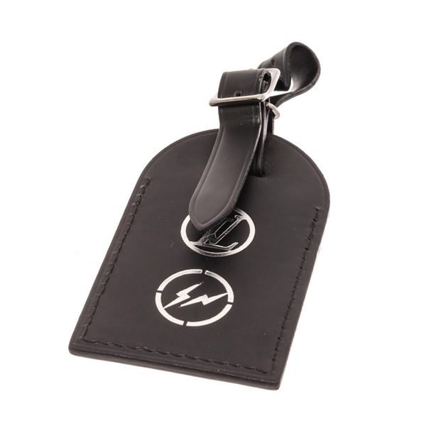 Louis Vuitton Black Leather Fragment Luggage Tag