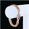 Image 3 : 21.33 ctw Multi Color Sapphire and 1.46 ctw Diamond 14K Yellow Gold Bracelet