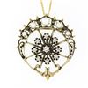 Image 2 : Vintage Victorian Revival 14k Gold Diamond & Pearl Crescent Brooch Pin Pendant