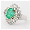 Image 3 : 3.19 ctw Emerald and 0.99 ctw Diamond 14K White Gold Ring