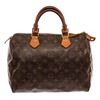 Image 1 : Louis Vuitton Brown Monogram Canvas Leather Speedy 30 Satchel Bag