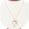 Image 1 : 14k TT Gold Large Polished Open Heart w/ Diamond Heart Accent Pendant & Chain