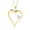 Image 2 : 14k TT Gold Large Polished Open Heart w/ Diamond Heart Accent Pendant & Chain