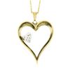 Image 5 : 14k TT Gold Large Polished Open Heart w/ Diamond Heart Accent Pendant & Chain