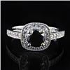 Image 1 : 1.24 ctw CENTER Black Diamond 14K White Gold Ring (1.60 ctw Diamonds)