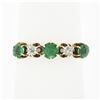 Image 1 : Antique Victorian 14k Gold .70 ctw Round Prong Tsavorite Diamond 5 Stone Band Ri
