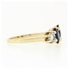 Image 5 : Vintage 14k Yellow Gold 2.16 ctw 6 Prong Round Blue Sapphire & Diamond Band Ring