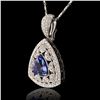 Image 2 : 6.51 ctw DARK Tanzanite and 2.32 ctw Diamond 14K White Gold Pendant/Necklace