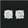 Image 2 : NEW 14k White Gold .30 ctw Round Brilliant Prong Set Diamond Classic Stud Earrin
