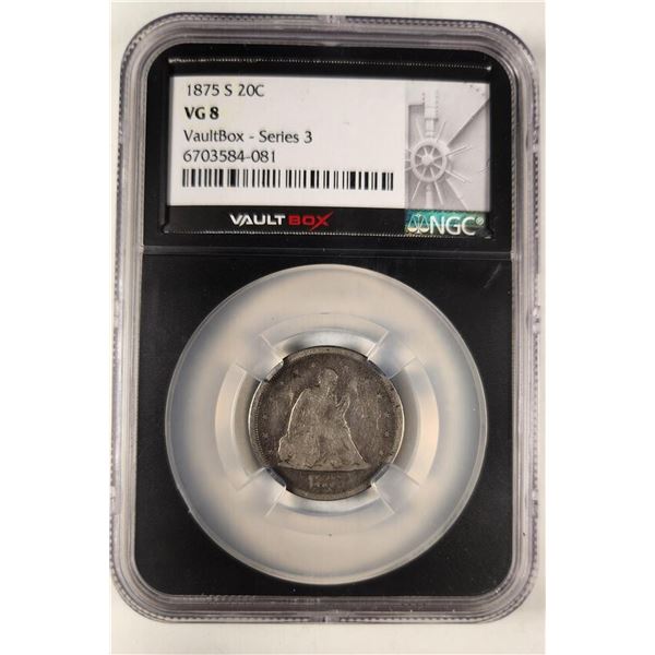 1875-S 20C NGC VG8 Twenty Cent Piece
