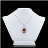 Image 1 : 14.80 ctw Morganite and 0.98 ctw Diamond 14K Rose Gold Pendant