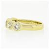 Image 5 : NEW Custom Made 18K Yellow Gold 1.21 ctw Bezel Diamond 5 Stone Wedding Band Ring