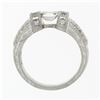 Image 8 : Vintage Platinum 1.35 ctw Floating Diamond w/ Accents Hand Engraved Work Band Ri