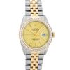 Image 2 : Rolex Mens 2 Tone 2.5CTW 18K Yellow Gold Diamond Bezel Champagne Jubilee Dial 36
