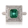 Image 1 : 1.49 ctw Emerald and 1.28 ctw Diamond 14K White Gold Ring