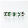 Image 4 : Vintage 18K White Gold 1.7 ctw Prong Large Round Diamond Emerald Wedding Band Ri